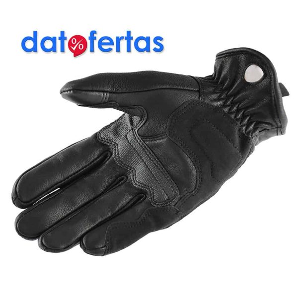 Guantes de Moto de Cuero Original, Color Negro, Corto, Retro, Imp. datofertas - Imagen 3